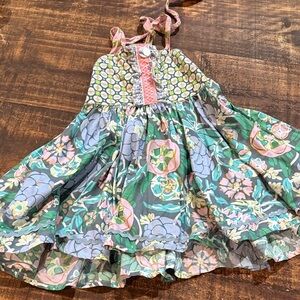 Matilda Jane Floral Kids Dress with Pink and Green size 4
